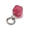 Natural Colorful Tourmaline Faceted Table Cut Cube Charms X-PALLOY-JF04482-02-4