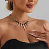 Punk Alloy Thorn Glass Beaded Choker Necklaces for Women WGE9FD8-01-3
