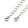 Brass Micro Pave Cubic Zirconia Ends with Chain KK-H480-59P-2