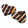 Transparent Resin & Walnut Wood Stripe Pendants RESI-N025-016A-A01-3