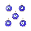 Handmade Evil Eye Lampwork Pendants LAMP-F031-03G-02-1