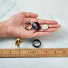 4 Colors Stainless Steel Grooved Finger Ring Settings STAS-TA0001-26E-6