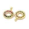 Round Rack Plating Brass Cubic Zirconia Pendants KK-M291-07G-2