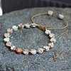Bohemian Dyed Natural Imperial Jasper Heart Bead Braided Bead Bracelets for Women FS-WG782CA-01-2