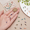 AHADERMAKER 42Pcs 7 Colors Brass Enamel Connector Charms KK-GA0001-51-3