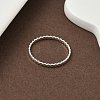 925 Sterling Silver Flat Beaded Finger Rings for Women RJEW-NH0002-01D-S-2