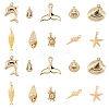 Ocean Theme Brass Pendants KK-SC0001-54G-1