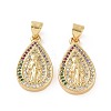 Brass Micro Pave Cubic Zirconia Pendants ZIRC-P106-34G-2