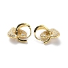 Clear Cubic Zirconia Heart Dangle Hoop Earrings EJEW-G333-01G-3