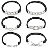6Pcs 6 Styles Elastic Hair Ties OHAR-ME0001-16A-1