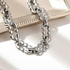 304 Stainless Steel Oval Link Chains Bracelets for Men & Women BJEW-D042-48P-2