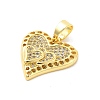 Rack Plating Brass Micro Pave Cubic Zirconia Pendants KK-M082-03G-2