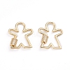 Brass Micro Pave Clear Cubic Zirconia Screw Carabiner Lock Charms ZIRC-I041-10G-2