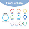 30Pcs 10 Colors Spray Painted Iron Hinged Binder Rings IFIN-TA0001-77-4