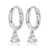 Anti-Tarnish Rhodium Plated Platinum 925 Sterling Silver Hoop Earrings MN0975-01-1