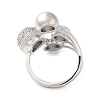 Brass Micro Pave Cubic Zirconia Cuff Rings RJEW-P102-01P-3