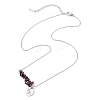 Natural Garnet Chip & Constellation Pendant Necklaces NJEW-JN05084-10-4