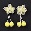 Flower Cloth Metallic Alligator Hair Clips LS-PHAR-D013-01B-3