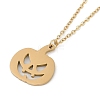 Halloween Series 202 Stainless Steel Cable Chain Pumpkin Pendant Necklaces NJEW-S005-01G-A-1