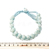 Natural Amazonite Round Beaded Multi-strand Bracelets for Men Women BJEW-G743-02A-5