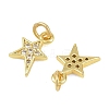 Brass Micro Pave Clear Cubic Zirconia Charms KK-D218-23G-02-2