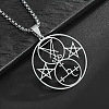 304 Stainless Steel Hollow Witchcraft Pentagram Pendant Necklaces LS-FS-WGCC915-01-1
