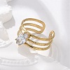 304 Stainless Steel Cuff Rings for Women RJEW-D302-03G-06-1