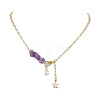 Natural Amethyst Chip Beads Necklaces NJEW-JN04943-1