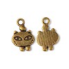 Tibetan Style Alloy Kitten Pendants X-EDD035Y-AB-1