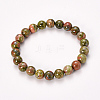 Natural Unakite Beaded Stretch Bracelets BJEW-Q692-57-8mm-1