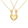 Valentine's Day Stainless Steel Magnetic Heart-shaped Couples Necklace Set with Peach Heart Pendant RE7695-2-1