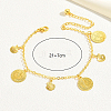 Fashionable Brass Fringe Coin Anklets with Shiny Sequins for Beach Women IY5782-5