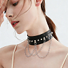 1Pc Punk PU Leather Necklaces NJEW-CL0001-24-6