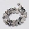 Round Grade A Natural Rutilated Quartz Bead Strands G-M304-15-12mm-2