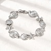 Summer Beach Brass Micro Pave Clear Cubic Zirconia Starfish & Shell Shape Link Chain Bracelets BJEW-C118-02A-P-3