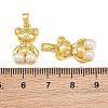 Brass Micro Pave Clear Cubic Zirconia Pendants CU-CBAA571-19G-3
