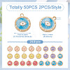 50Pcs 25 Style Zinc Alloy Enamel Pendants ENAM-BT0001-18-4