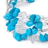 Synthetic Turquoise Chip & Glass & Brass Tube Beaded Bangles for Women BJEW-JB11265-02-4