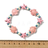 Synthetic Turquoise Beaded Stretch Bracelets for Women BJEW-JB13597-01-2