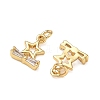 Brass Micro Pave Clear Cubic Zirconia Charms CU-CBAF0F8-16I-G-2