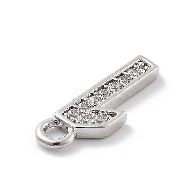 Brass Micro Pave Clear Cubic Zirconia Pendants ZIRC-I067-02B-1
