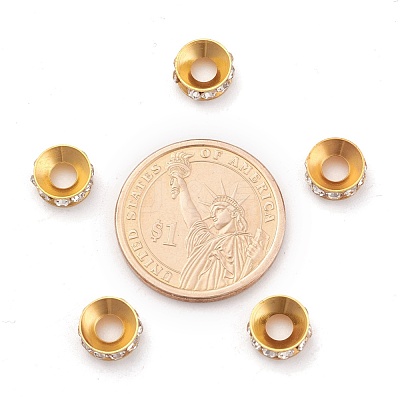 Brass Rhinestone Spacer Beads RB-A020-9mm-01G-1