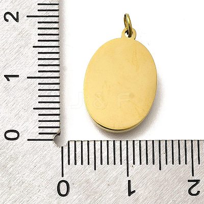 304 Stainless Steel Enamel Pendants STAS-R153-11G-1
