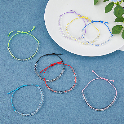 8Pcs 8 Colors Natural Quartz Crystal Braided Bead Bracelets Set BJEW-FI0001-36-1