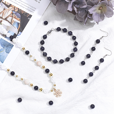 Synthetic Blue Goldstone Beads Strands G-AR0001-95-1
