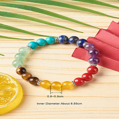 7 Chakra Healing Reiki Yoga Bracelet for Girl Women X1-BJEW-TA00020-1