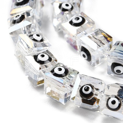 Transparent Glass Beads Strands LAMP-F032-04A-1