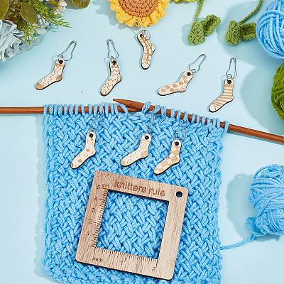 Alloy and  Wooden Sweater Knitting tool AJEW-WH0472-20I-1