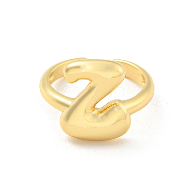 Brass Letter Open Cuff Rings for Women RJEW-G313-01Z-G-1