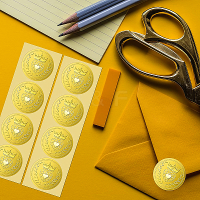 Plastic Self Adhesive Gold Foil Embossed Stickers DIY-WH0211-189-1